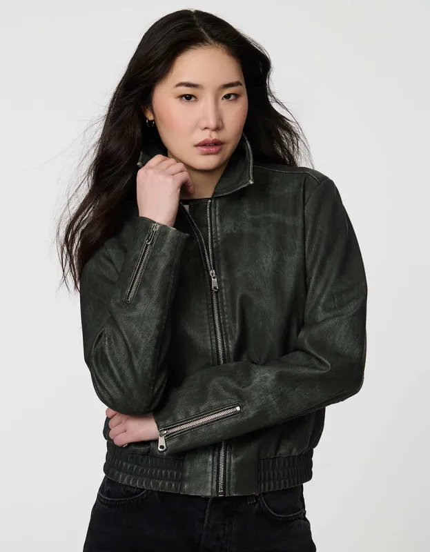 Archer Faux Leather Bomber sold by Bernardo