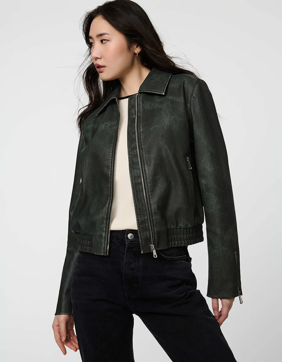 Archer Faux Leather Bomber sold by Bernardo product image thumbnail 3