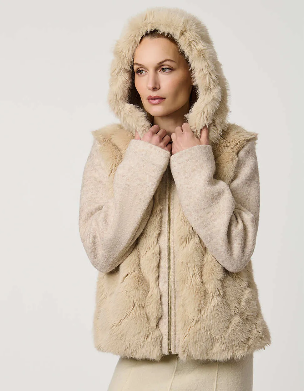 Darien Faux Fur Wool Combo Jacket sold by Bernardo product image thumbnail 3
