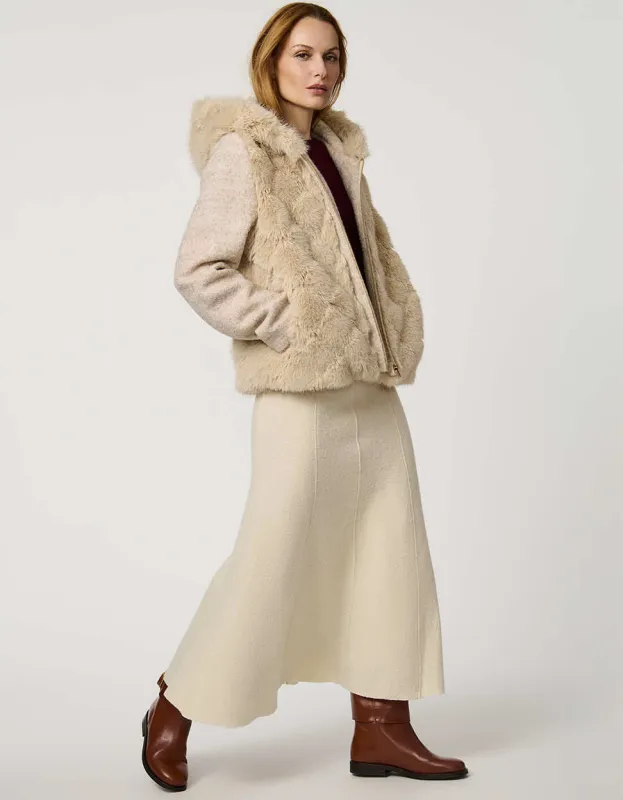 Darien Faux Fur Wool Combo Jacket sold by Bernardo
