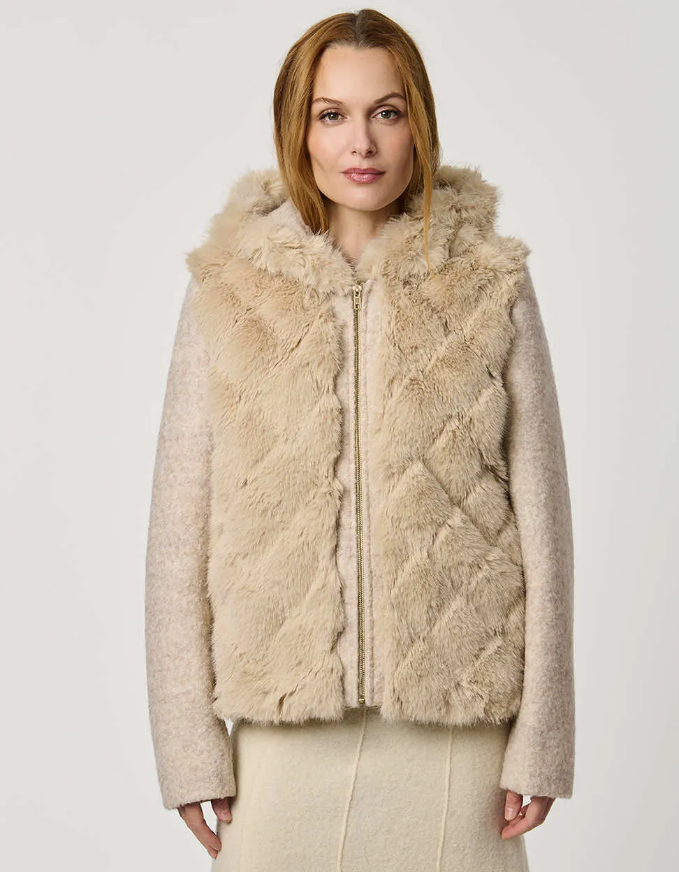 Darien Faux Fur Wool Combo Jacket sold by Bernardo product image thumbnail 2