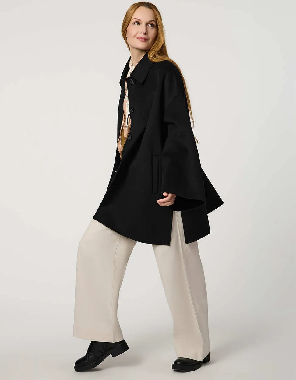 Latham Wool Poncho sold by Bernardo