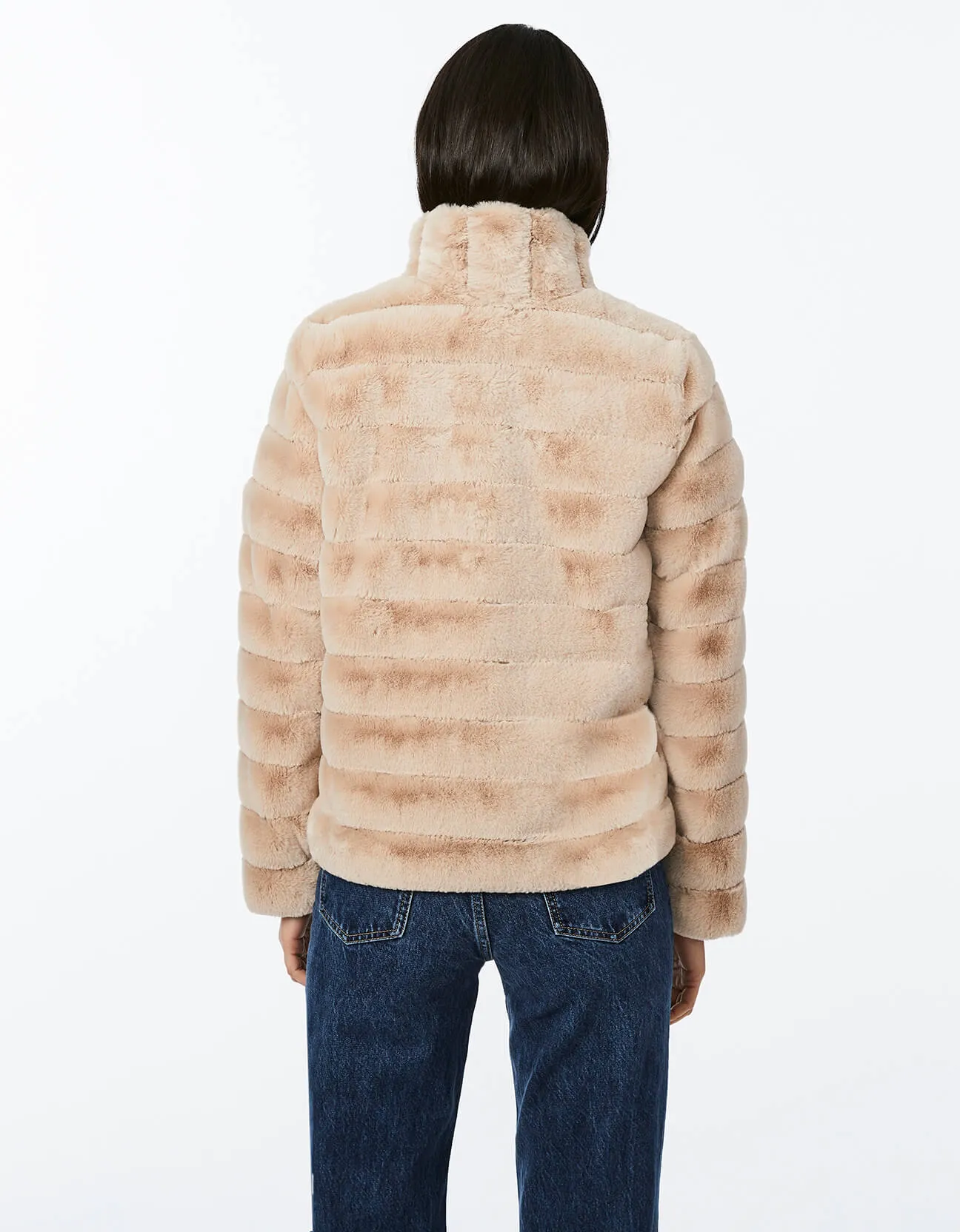 Chevron Unreal Fur Jacket sold by Bernardo product image thumbnail 4