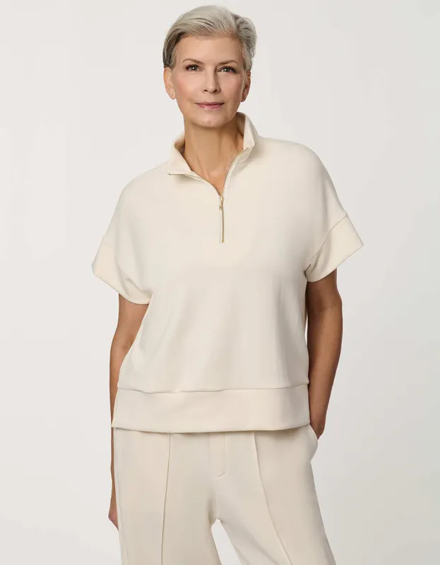 Half-Zip Scuba Pullover Top made by Bernardo