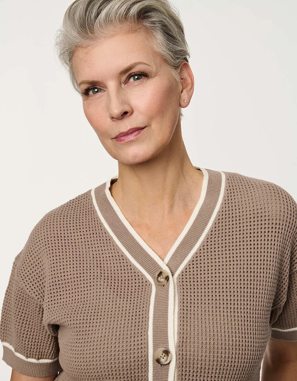 Basketweave Knit Cardigan sold by Bernardo product image thumbnail 5