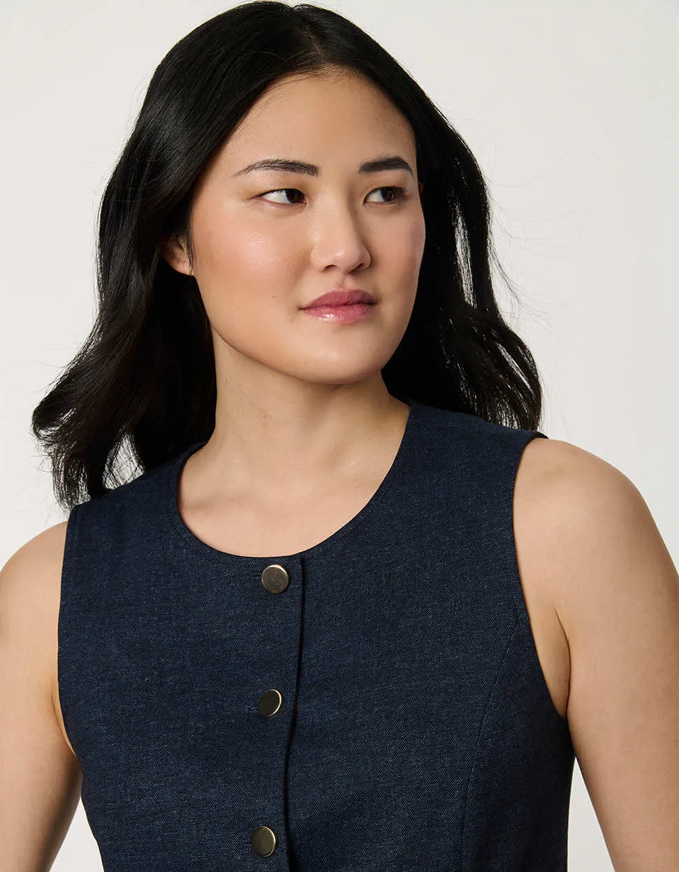 Button Down Crew Neck Vest sold by Bernardo product image thumbnail 4