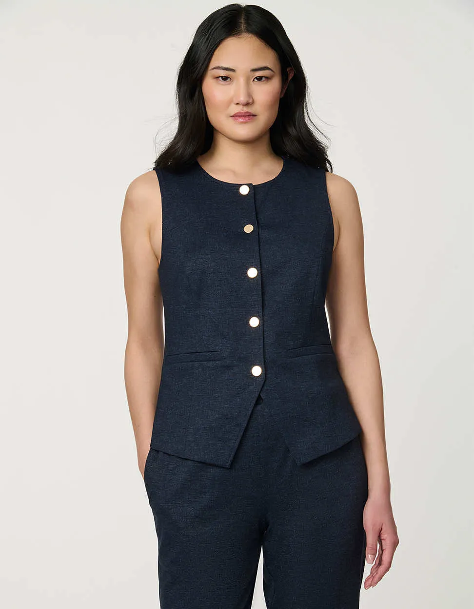 Button Down Crew Neck Vest sold by Bernardo product image thumbnail 5