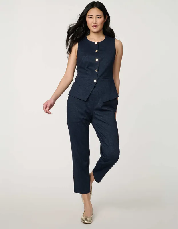 Button Down Crew Neck Vest made by Bernardo