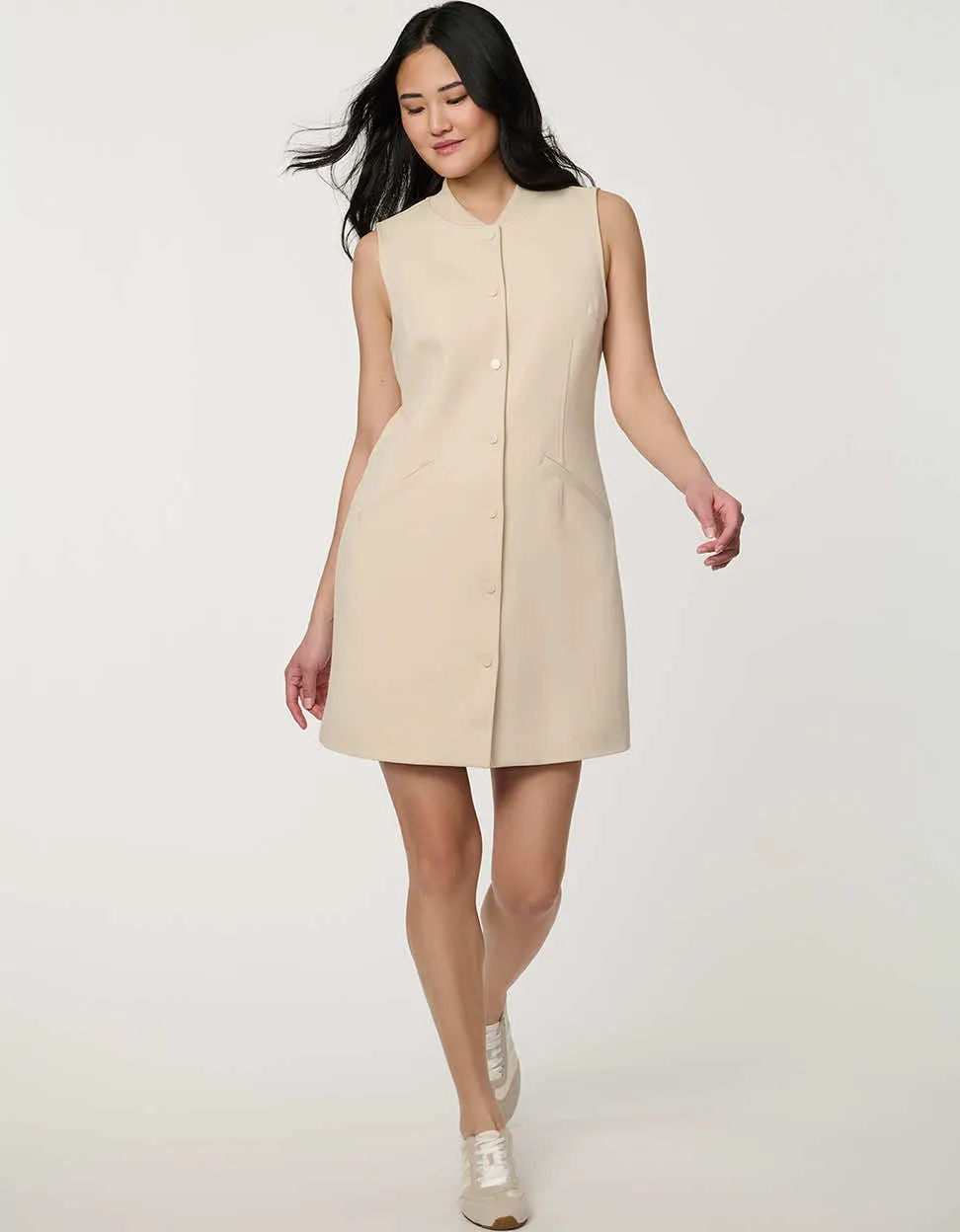 Modern Button Down Vest Dress sold by Bernardo product image thumbnail 3