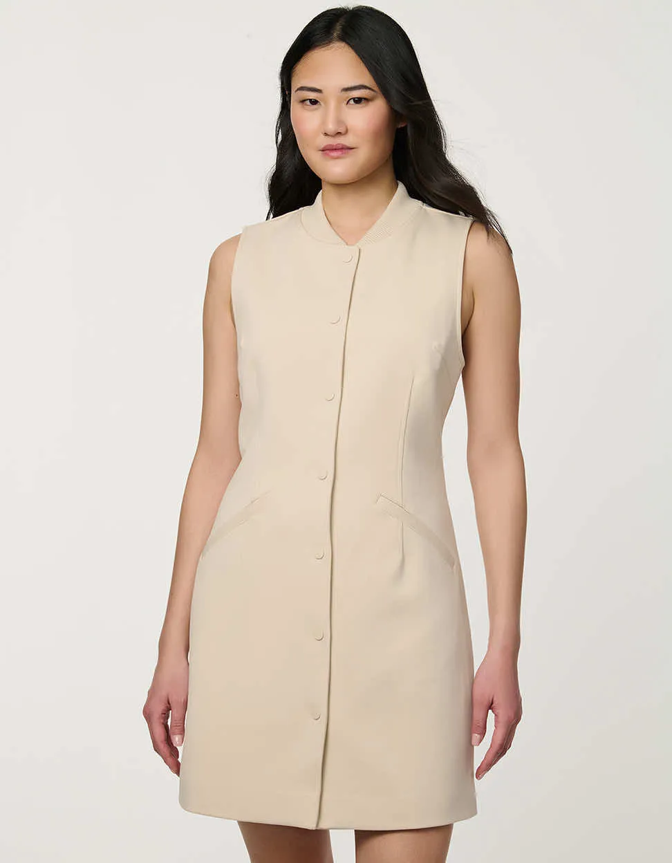 Modern Button Down Vest Dress sold by Bernardo product image thumbnail 4