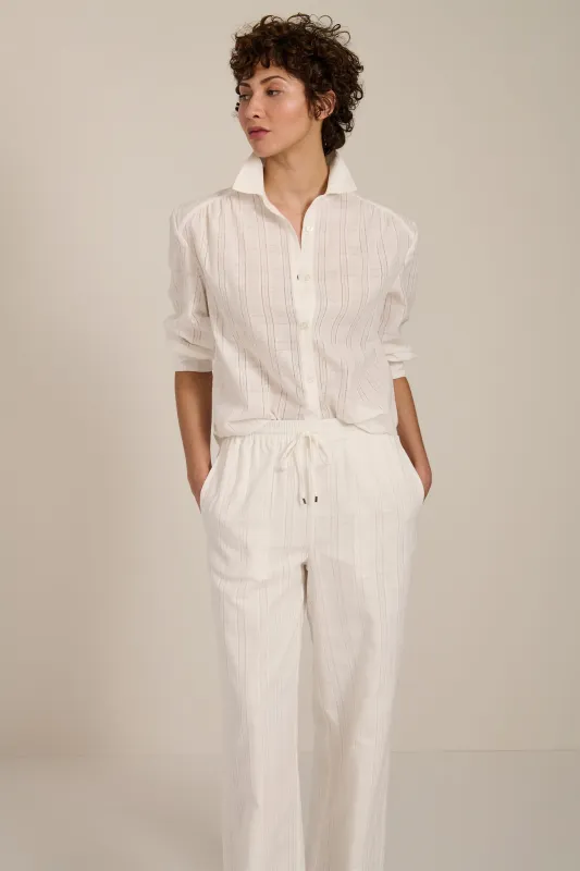 Balloon Sleeve Button Up Shirt made by Bernardo