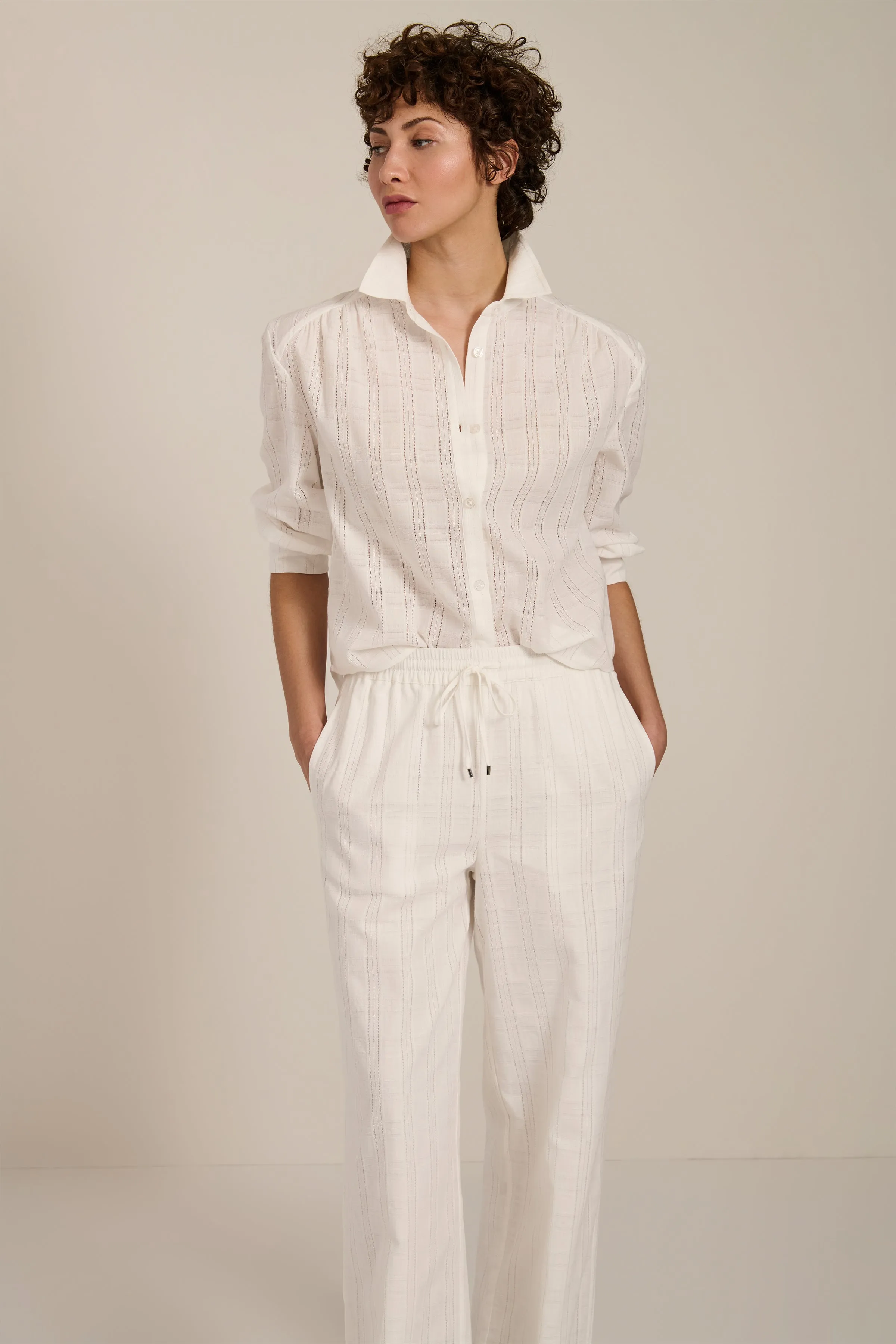 Balloon Sleeve Button Up Shirt sold by Bernardo