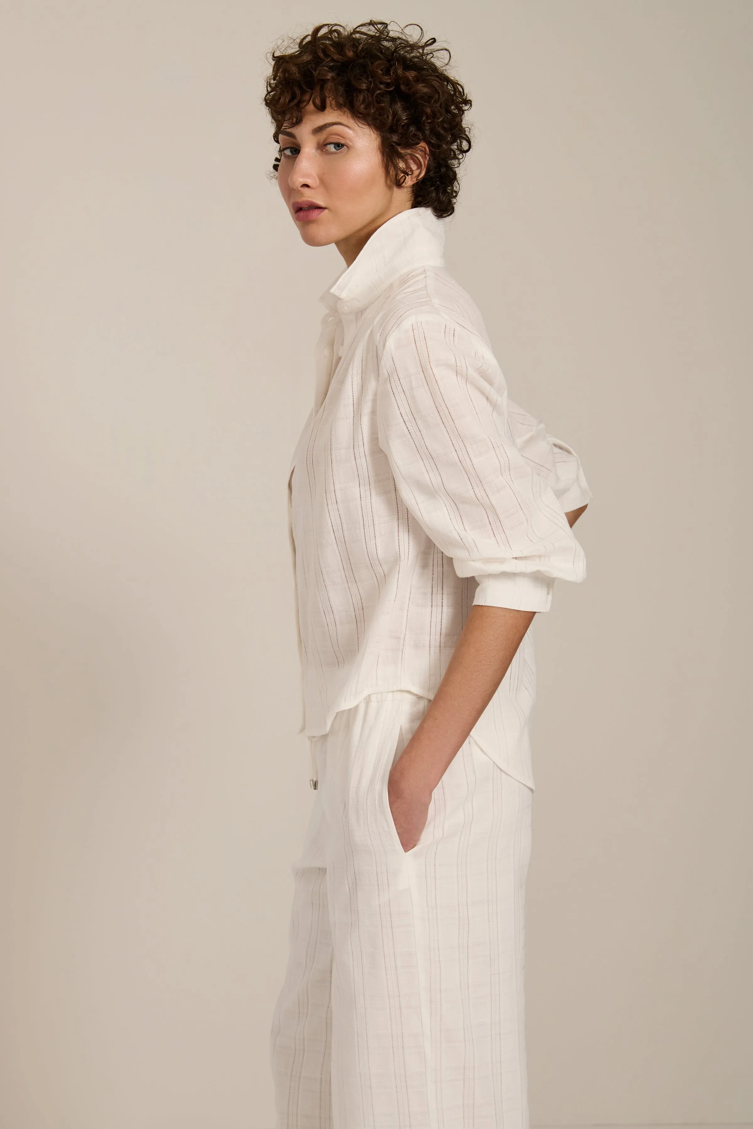 Balloon Sleeve Button Up Shirt sold by Bernardo product image thumbnail 2