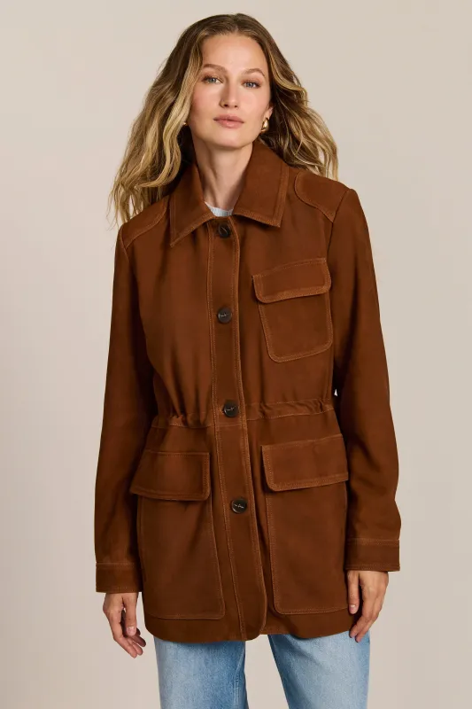 Charlton Suede Safari Jacket made by Bernardo