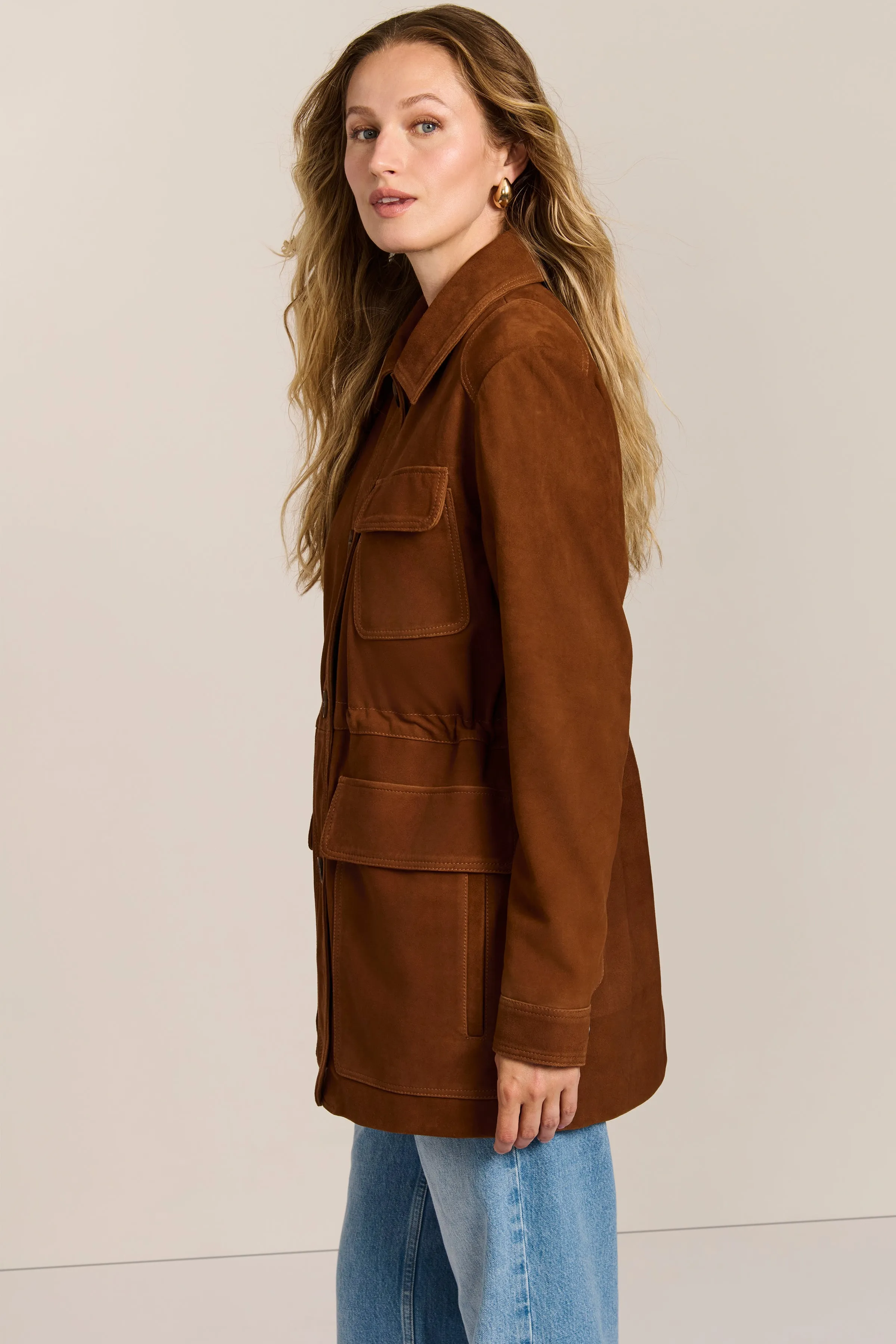 Charlton Suede Safari Jacket sold by Bernardo product image thumbnail 3