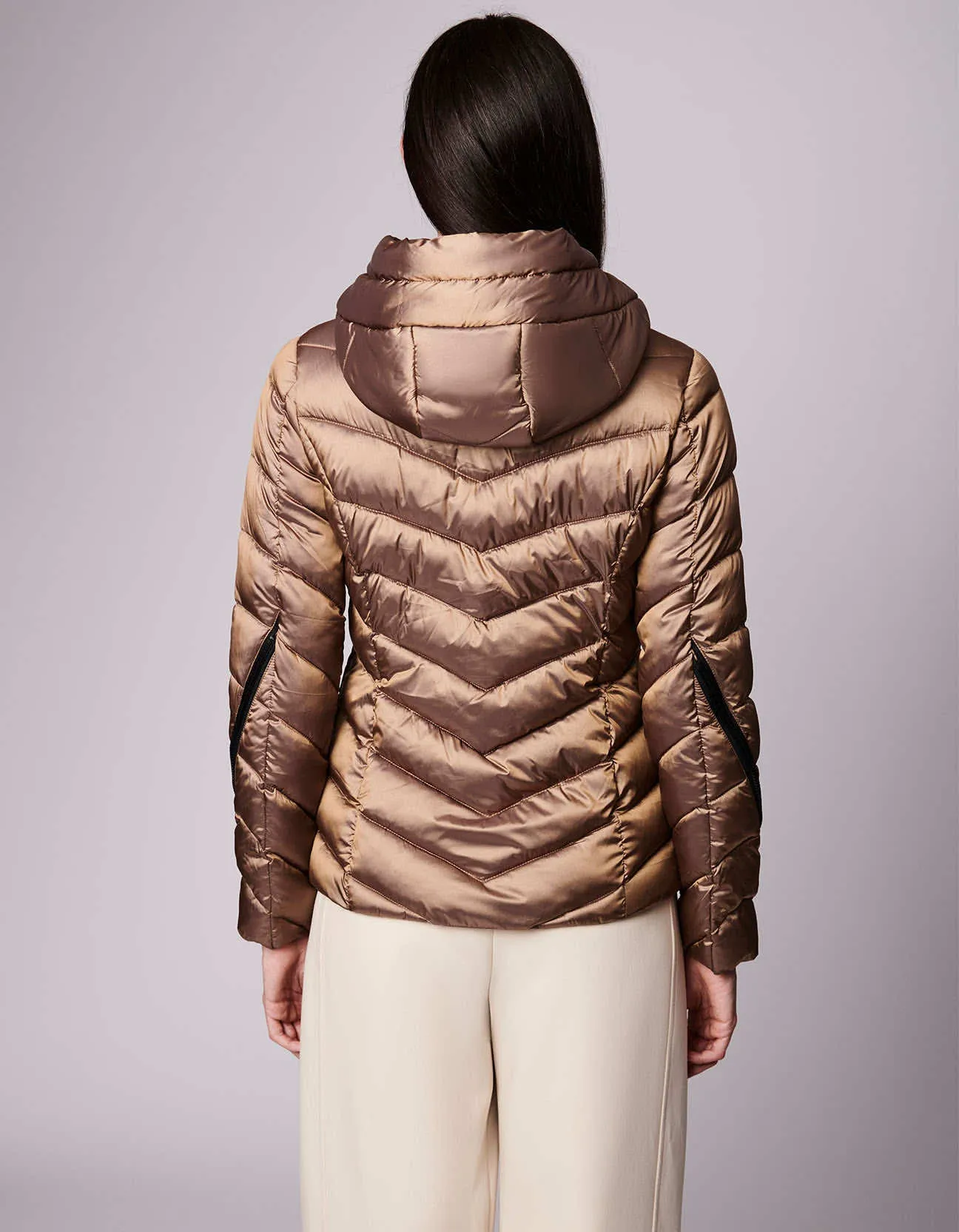 Metallic Zip Around Funnel Puffer sold by Bernardo product image thumbnail 4