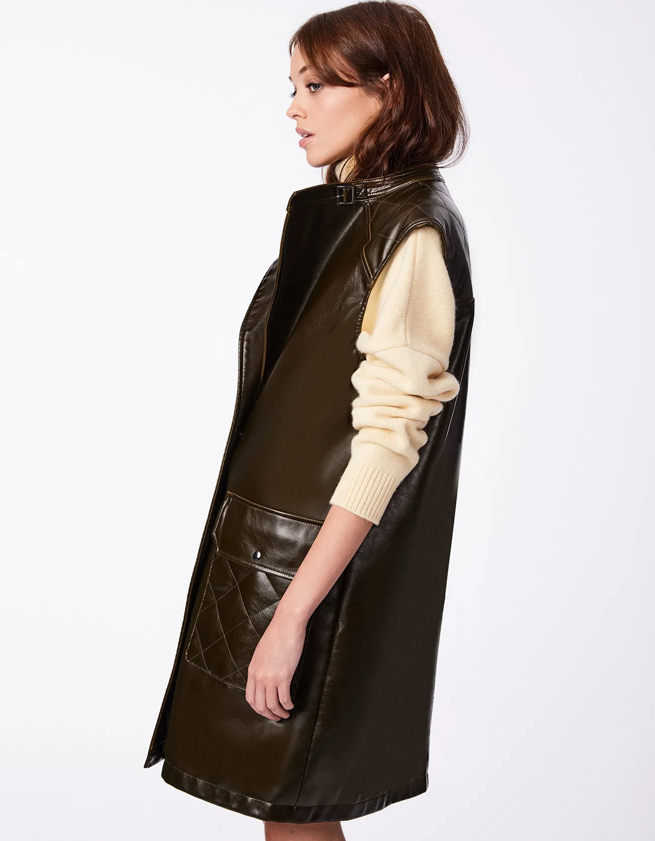 Vegan Leather Vest Coat sold by Bernardo product image thumbnail 2