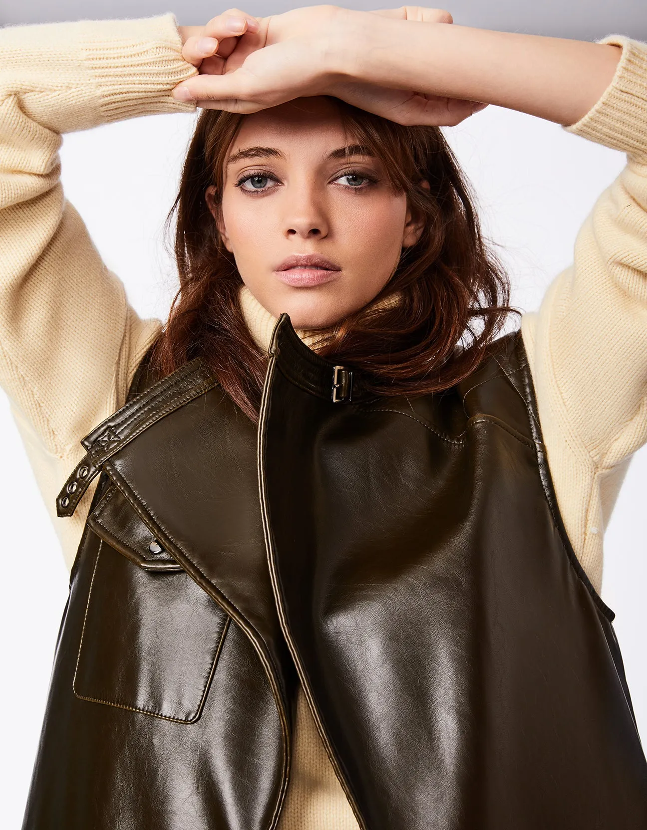 Vegan Leather Vest Coat sold by Bernardo product image thumbnail 5