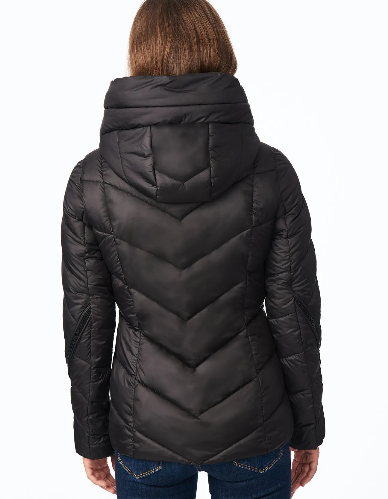 ZIP AROUND CHEVRON HOODED PUFFER sold by Bernardo product image thumbnail 4