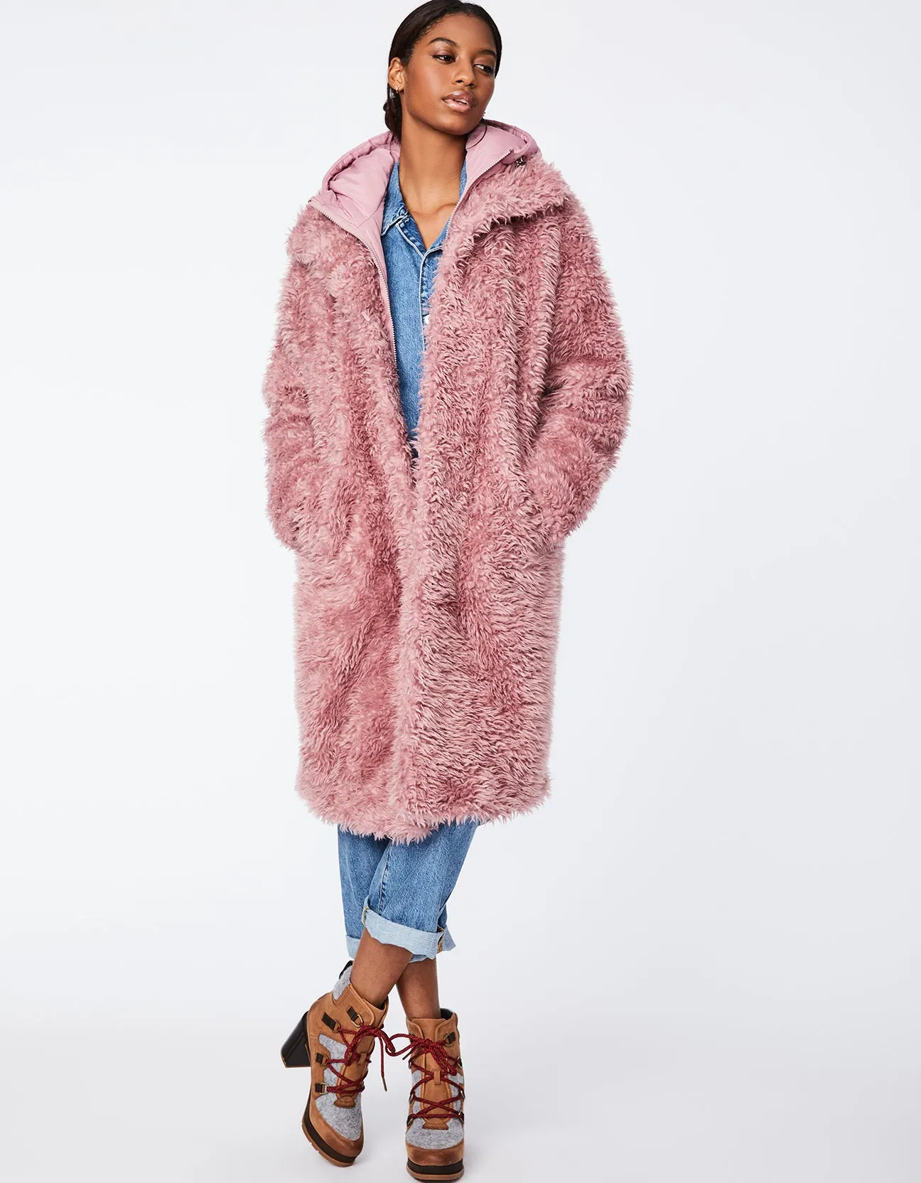 UNREAL SHAGGY FUR DOUBLE UP COAT sold by Bernardo product image thumbnail 5