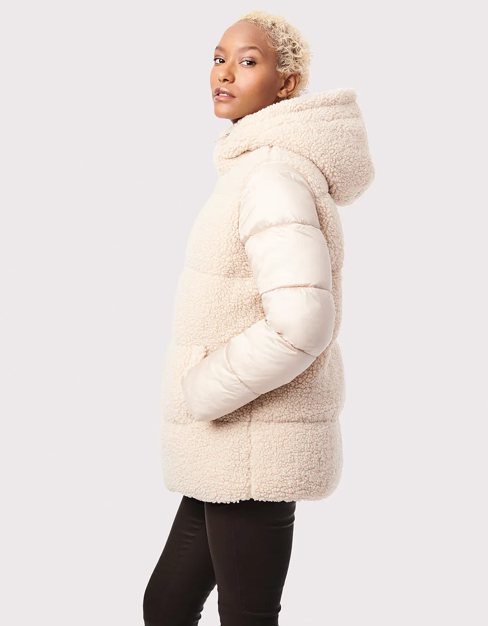 Cozy Combo Vegan Fur Puffer Jacket sold by Bernardo product image thumbnail 3