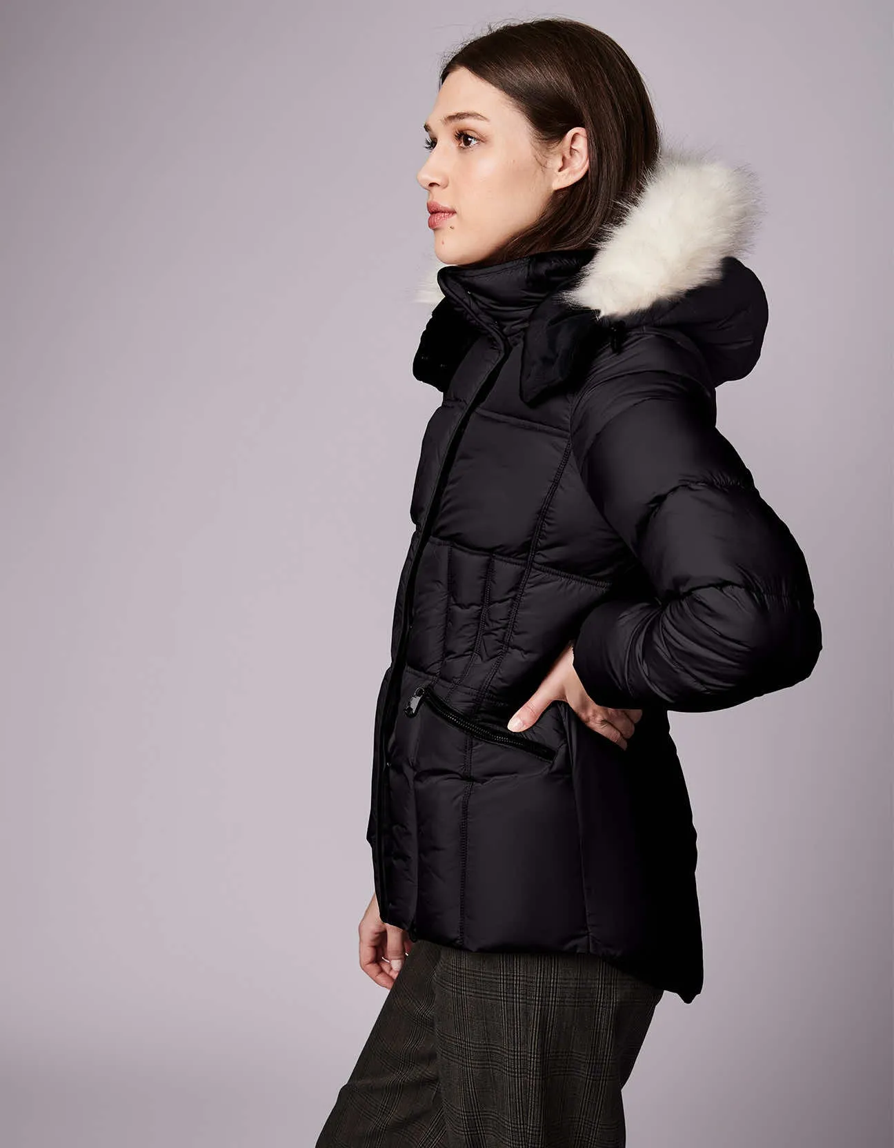 Park City Vegan Fur Trim Puffer Jacket sold by Bernardo product image thumbnail 3