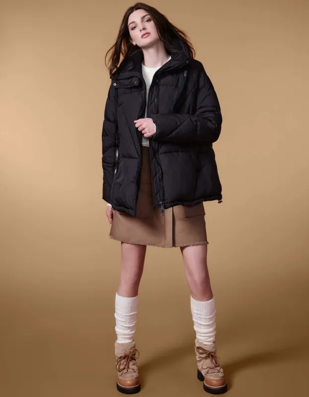 Boxy Chic Hooded Puffer Coat sold by Bernardo