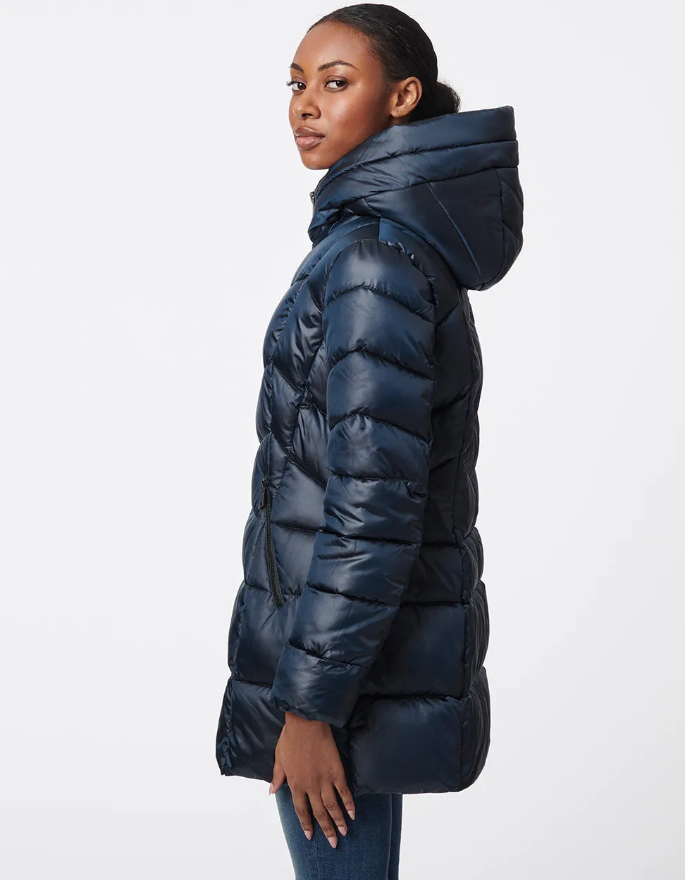 Fab Funnel Shiny Quilted Puffer sold by Bernardo product image thumbnail 4