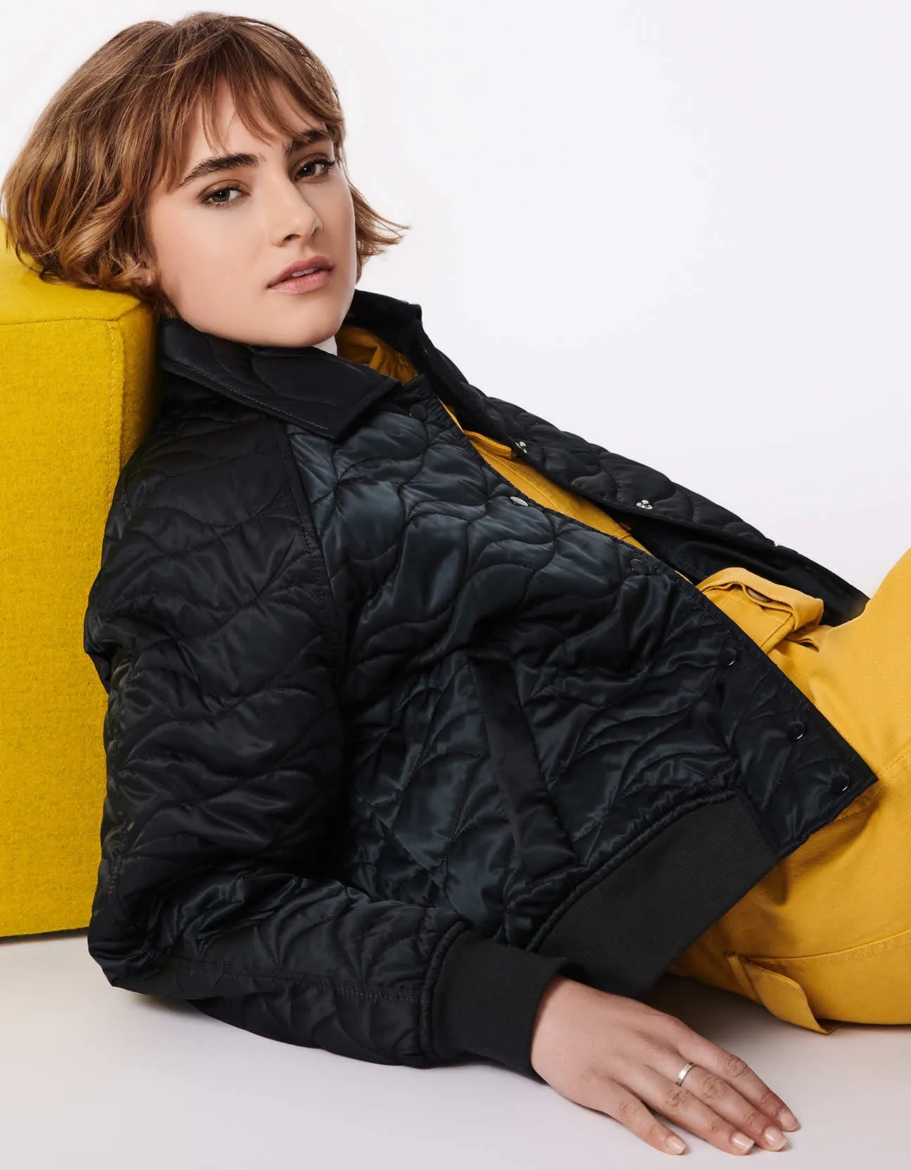Tonal Texture Puffer Jacket sold by Bernardo