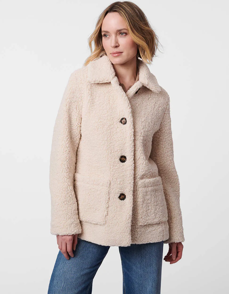 Teddy Vegan Fur Jacket sold by Bernardo