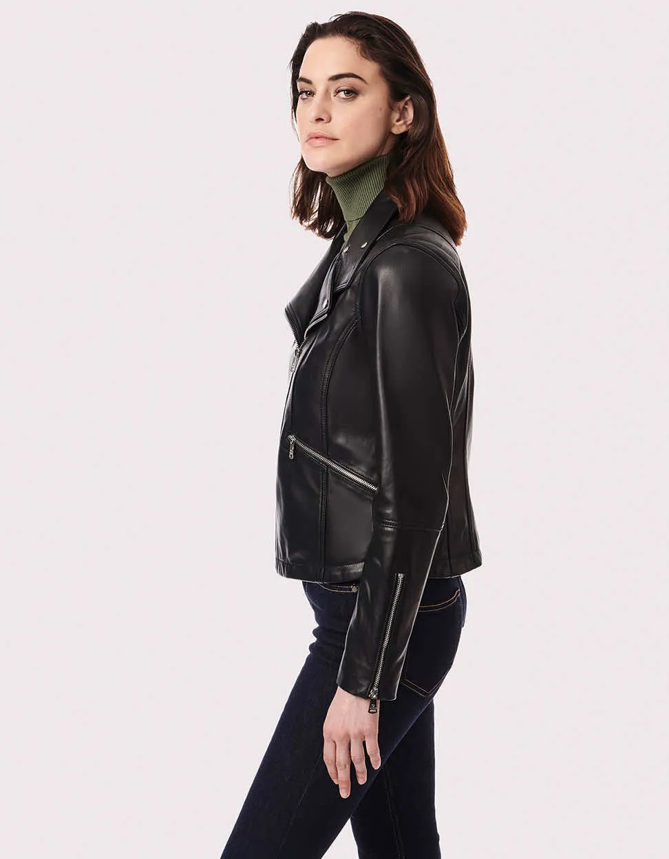 Edge City Moto Leather Jacket sold by Bernardo product image thumbnail 3