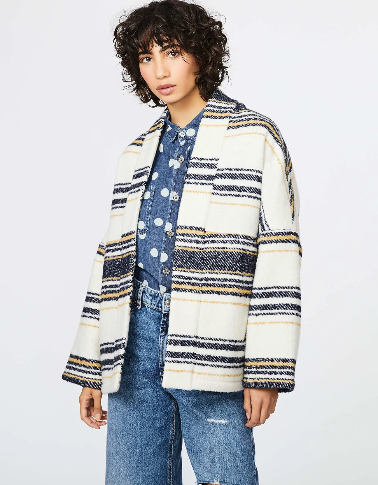CABIN STRIPE BLANKET JACKET sold by Bernardo product image thumbnail 2