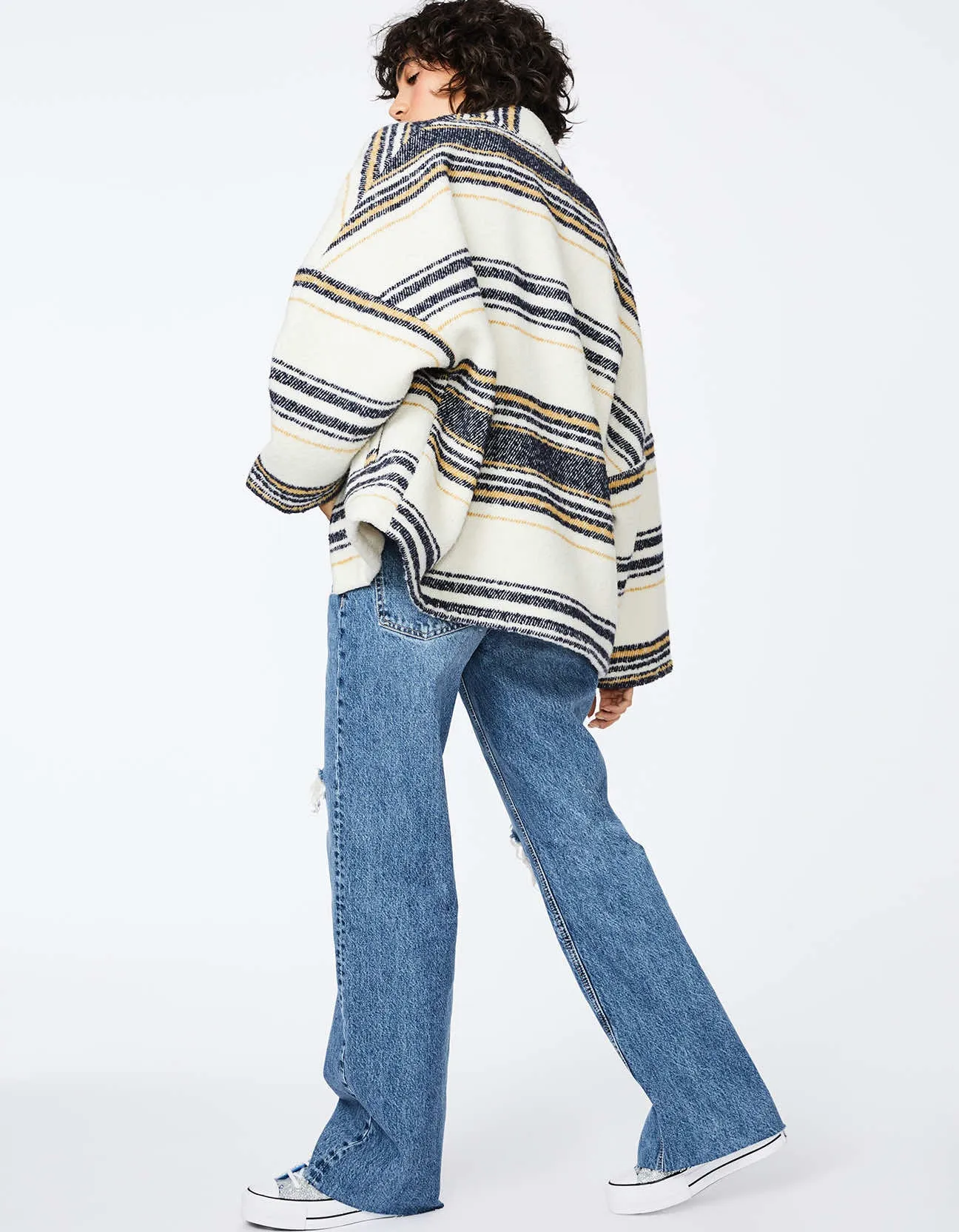 CABIN STRIPE BLANKET JACKET sold by Bernardo product image thumbnail 4