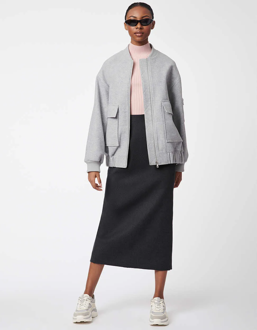 Oversized Wool Bomber Jacket sold by Bernardo product image thumbnail 2
