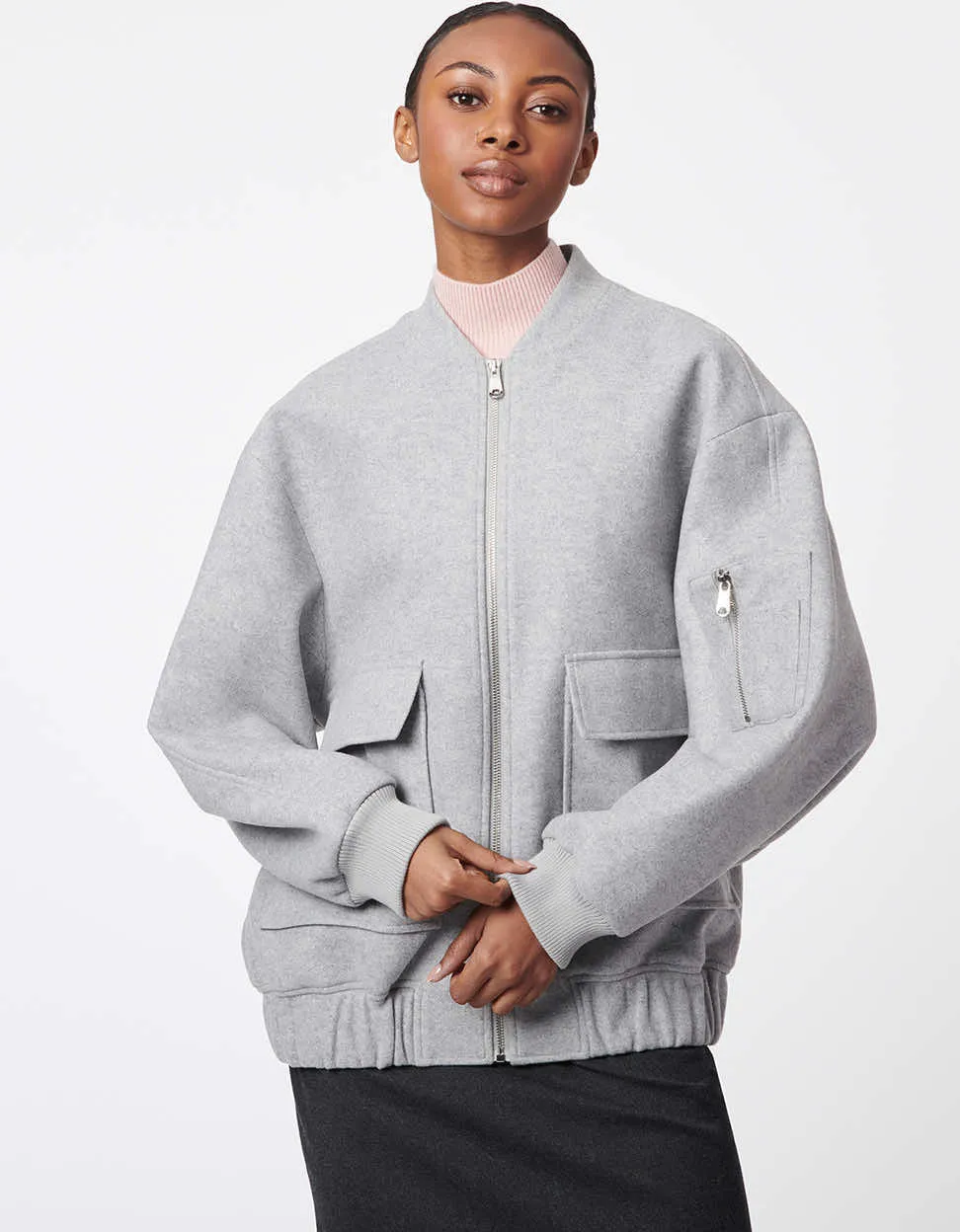 Oversized Wool Bomber Jacket sold by Bernardo product image thumbnail 3