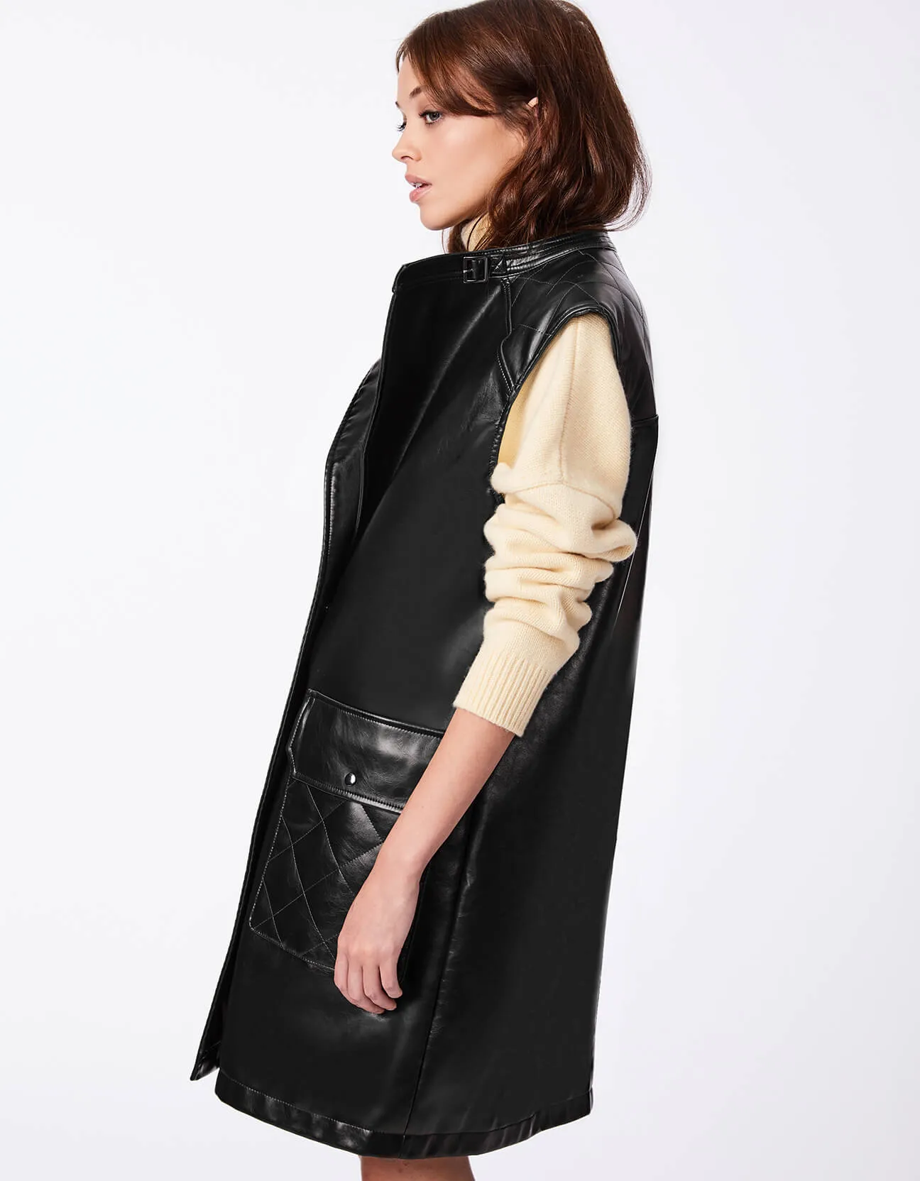Vegan Leather Vest Coat sold by Bernardo product image thumbnail 3