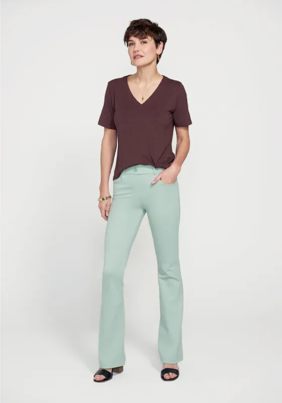7-Pocket Dress Pant Yoga Pant | Bootcut (Muted Mint) sold by Betabrand