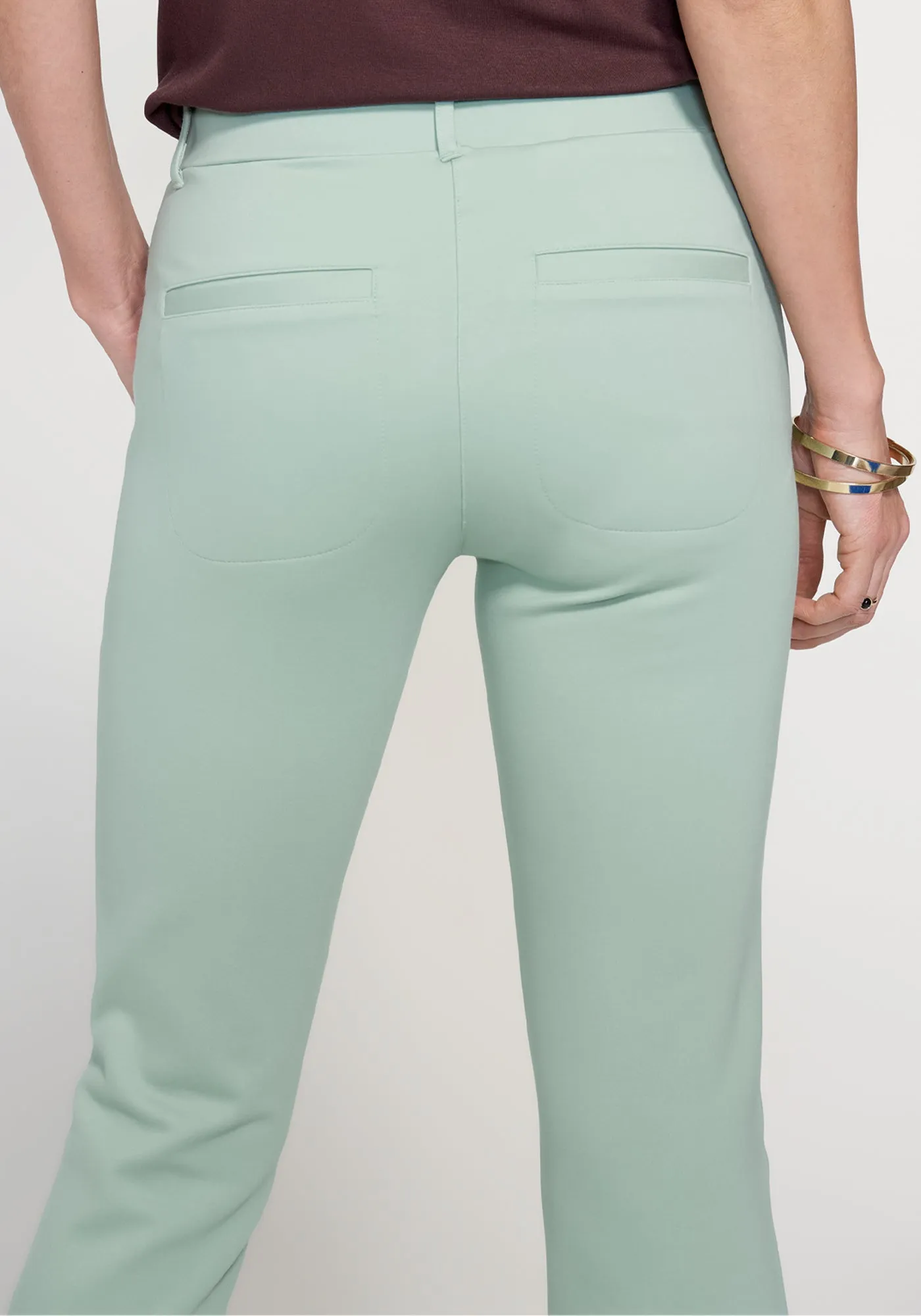 7-Pocket Dress Pant Yoga Pant | Bootcut (Muted Mint) sold by Betabrand product image thumbnail 3