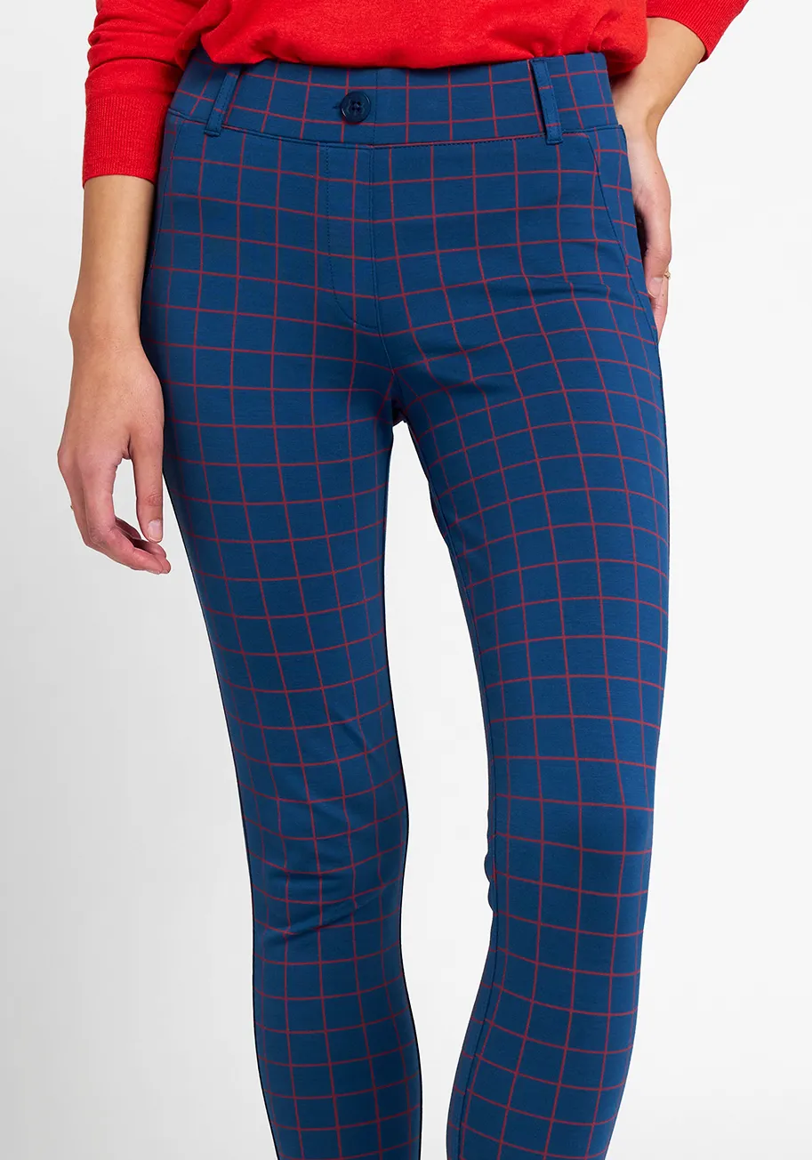 Classic Dress Pant Yoga Pant | Skinny (Tomato Check) sold by Betabrand product image thumbnail 2