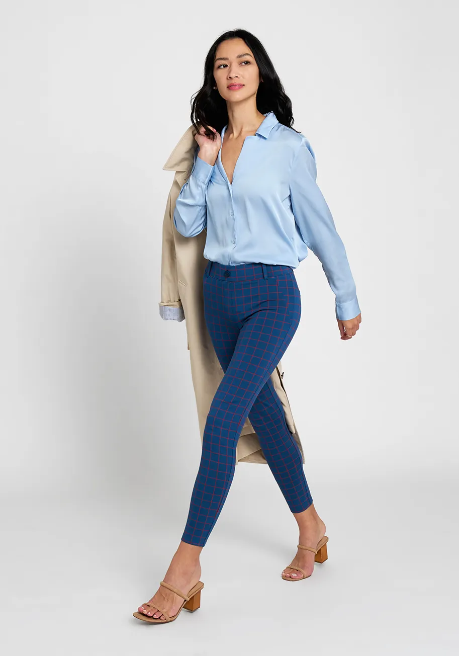 Classic Dress Pant Yoga Pant | Skinny (Tomato Check) sold by Betabrand product image thumbnail 4