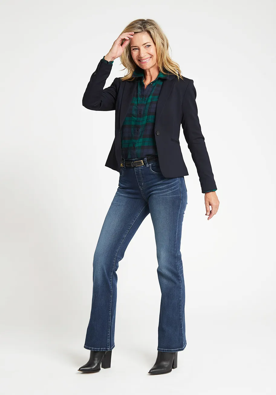 Boot-Cut | 4-Pocket Betabrand Yoga Denim (Dark Distressed) sold by Betabrand product image thumbnail 4