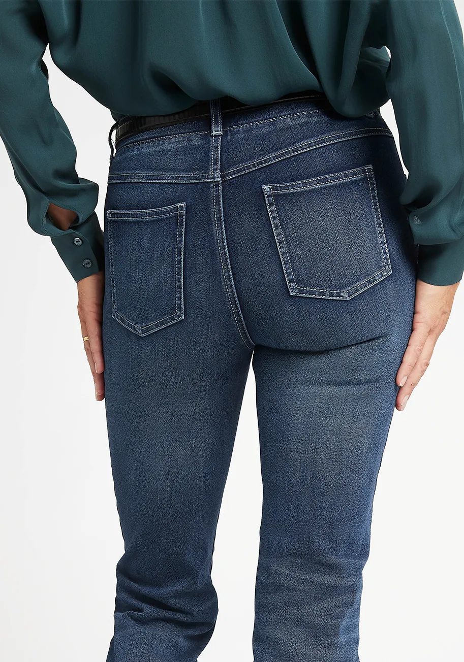 Boot-Cut | 4-Pocket Betabrand Yoga Denim (Dark Distressed) sold by Betabrand product image thumbnail 3