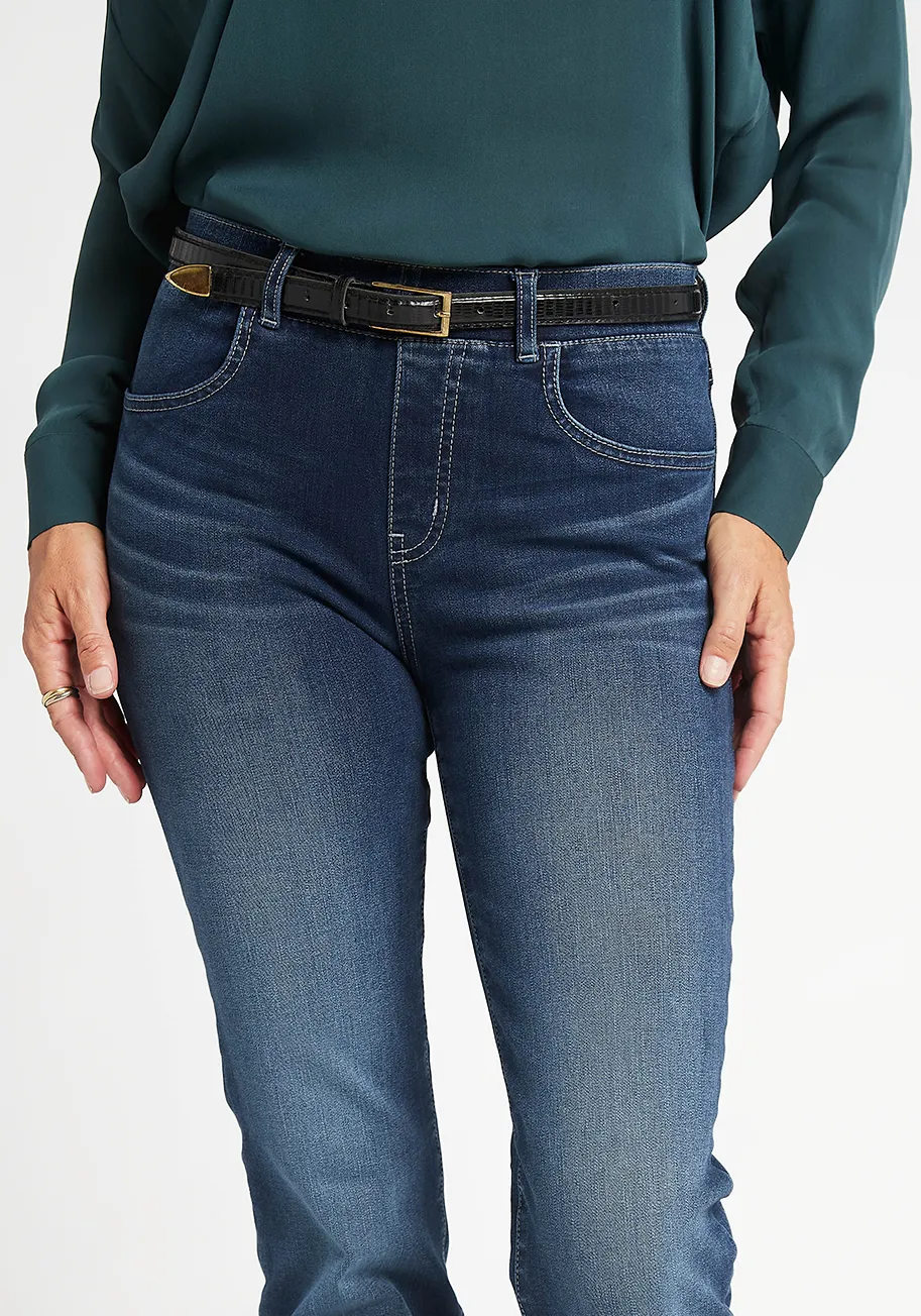 Boot-Cut | 4-Pocket Betabrand Yoga Denim (Dark Distressed) sold by Betabrand product image thumbnail 2