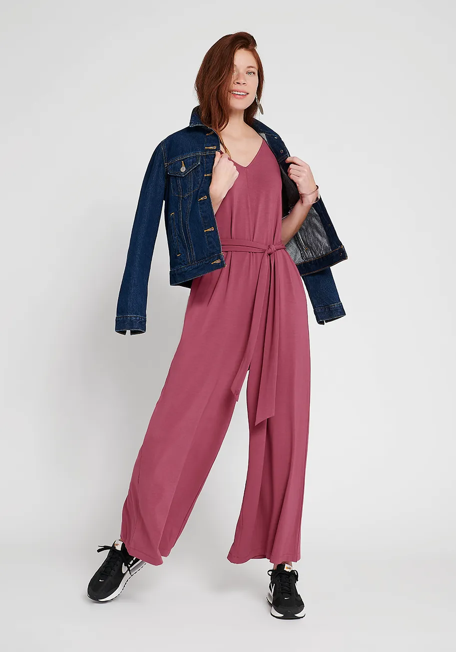Day to Night Jumpsuit (Mauve) sold by Betabrand product image thumbnail 4