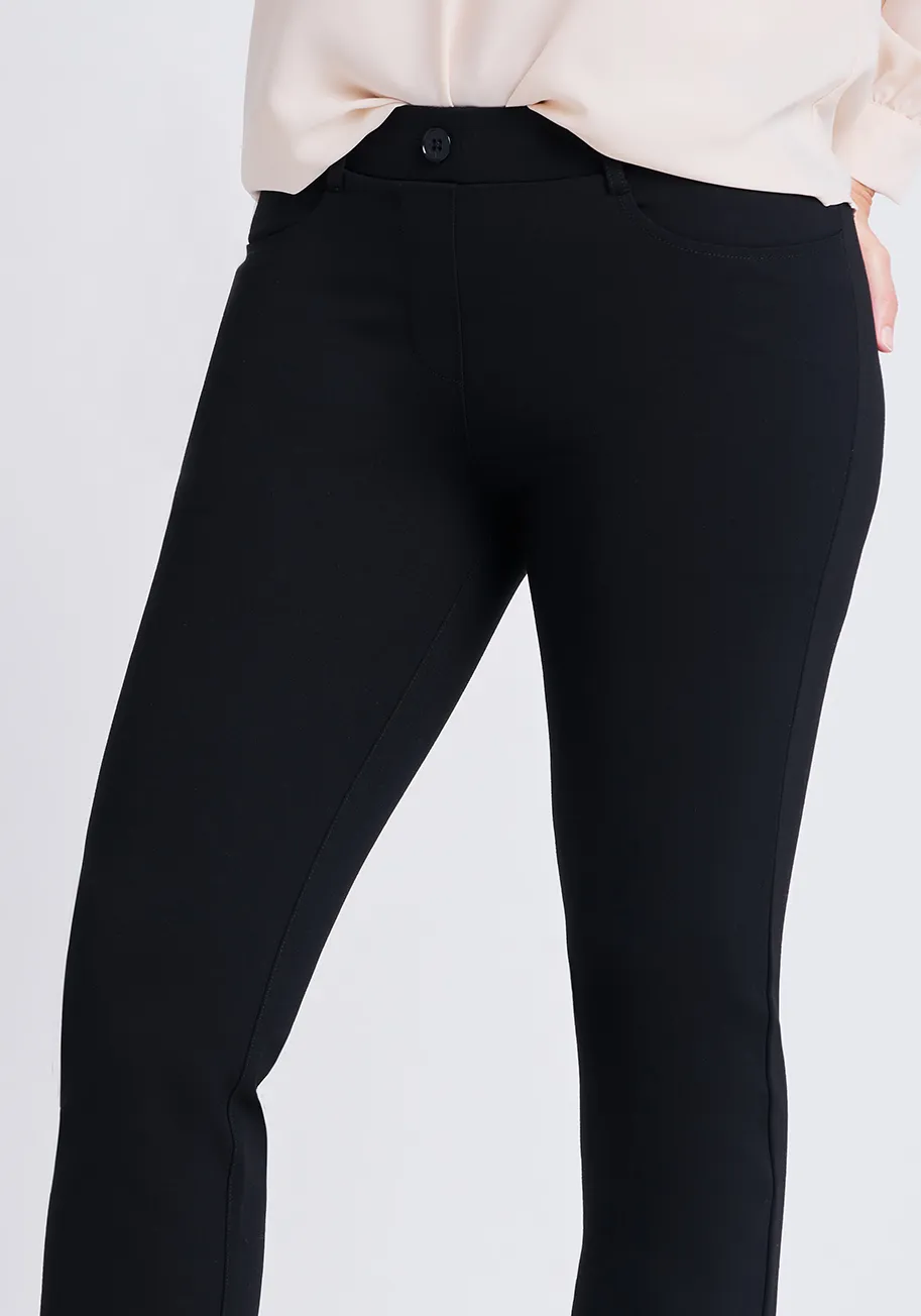 Straight-Leg | 7-Pocket Dress Pant Yoga Pants (Black) sold by Betabrand product image thumbnail 2
