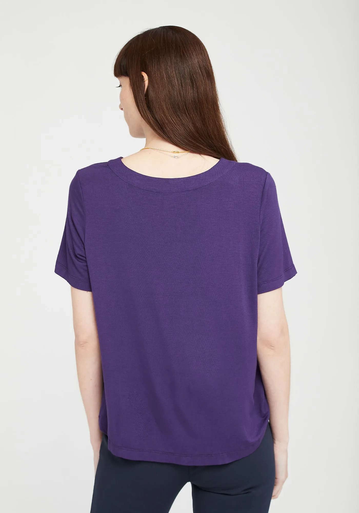 Essential V-Neck Short Sleeve (Ultraviolet) sold by Betabrand product image thumbnail 2