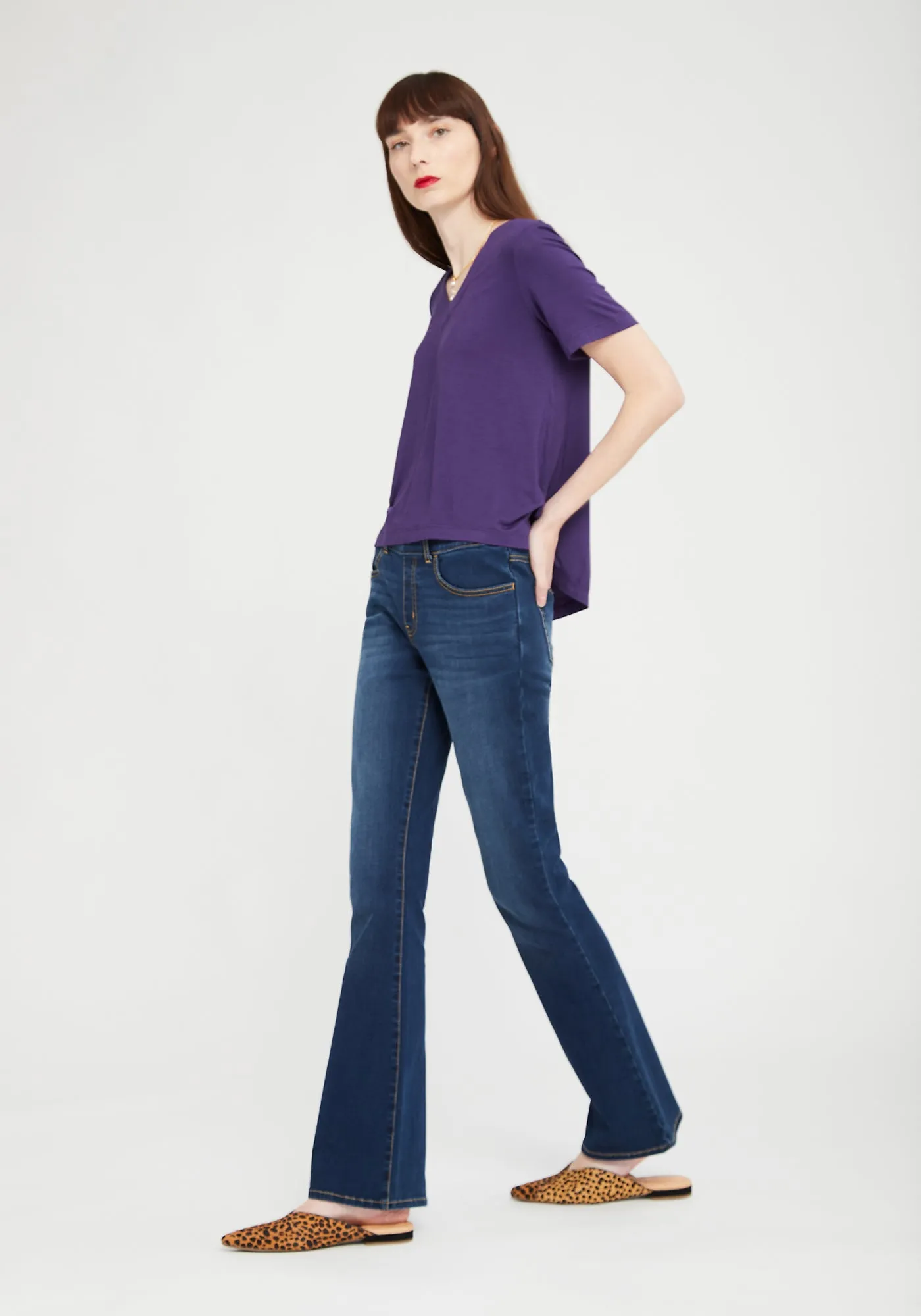 Essential V-Neck Short Sleeve (Ultraviolet) sold by Betabrand product image thumbnail 4