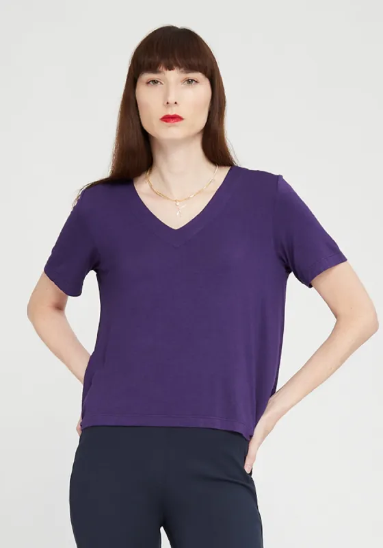 Essential V-Neck Short Sleeve (Ultraviolet) sold by Betabrand