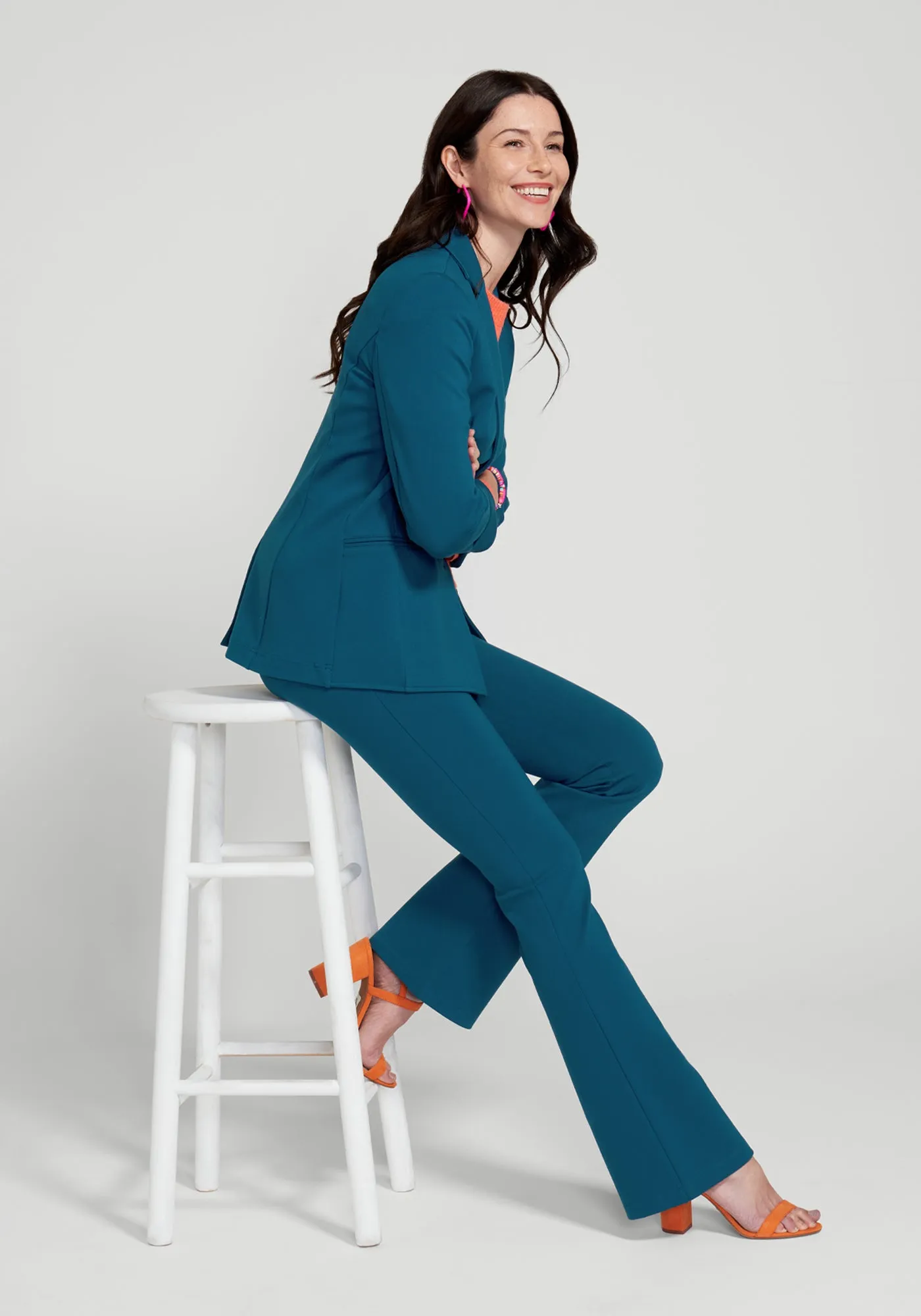 Classic Dress Pant Yoga Pant | Bootcut (Dark Ocean) sold by Betabrand product image thumbnail 4