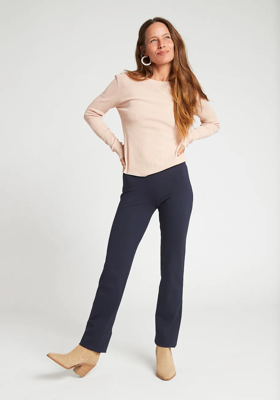 Straight-Leg | Two-Pocket Dress Pant Yoga Pants (Navy) sold by Betabrand product image thumbnail 2
